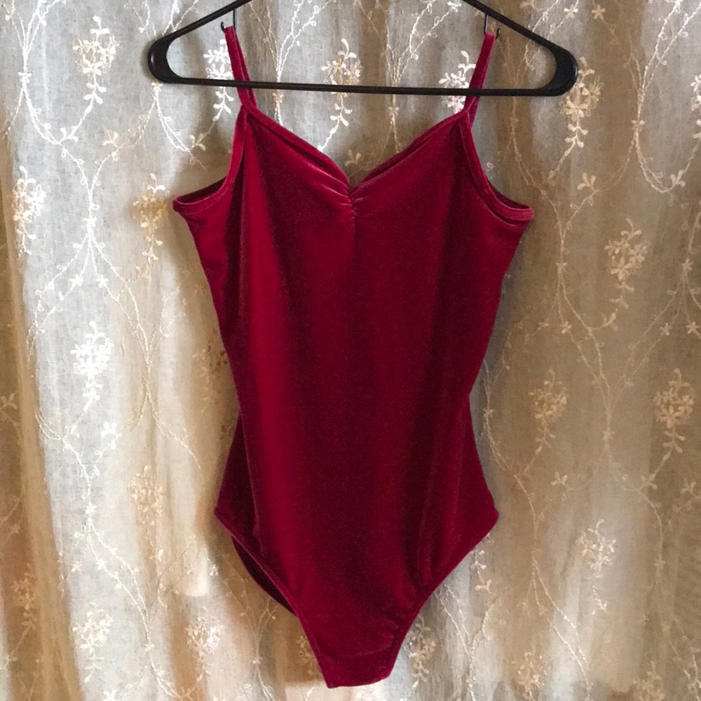 Red velvet bodysuit/leotard